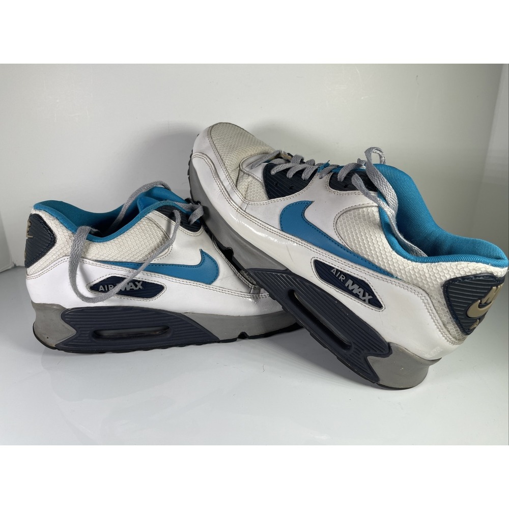 Nike Air Max 90 Essential White Neo Turquoise 537384-130 Men Size‎ 12